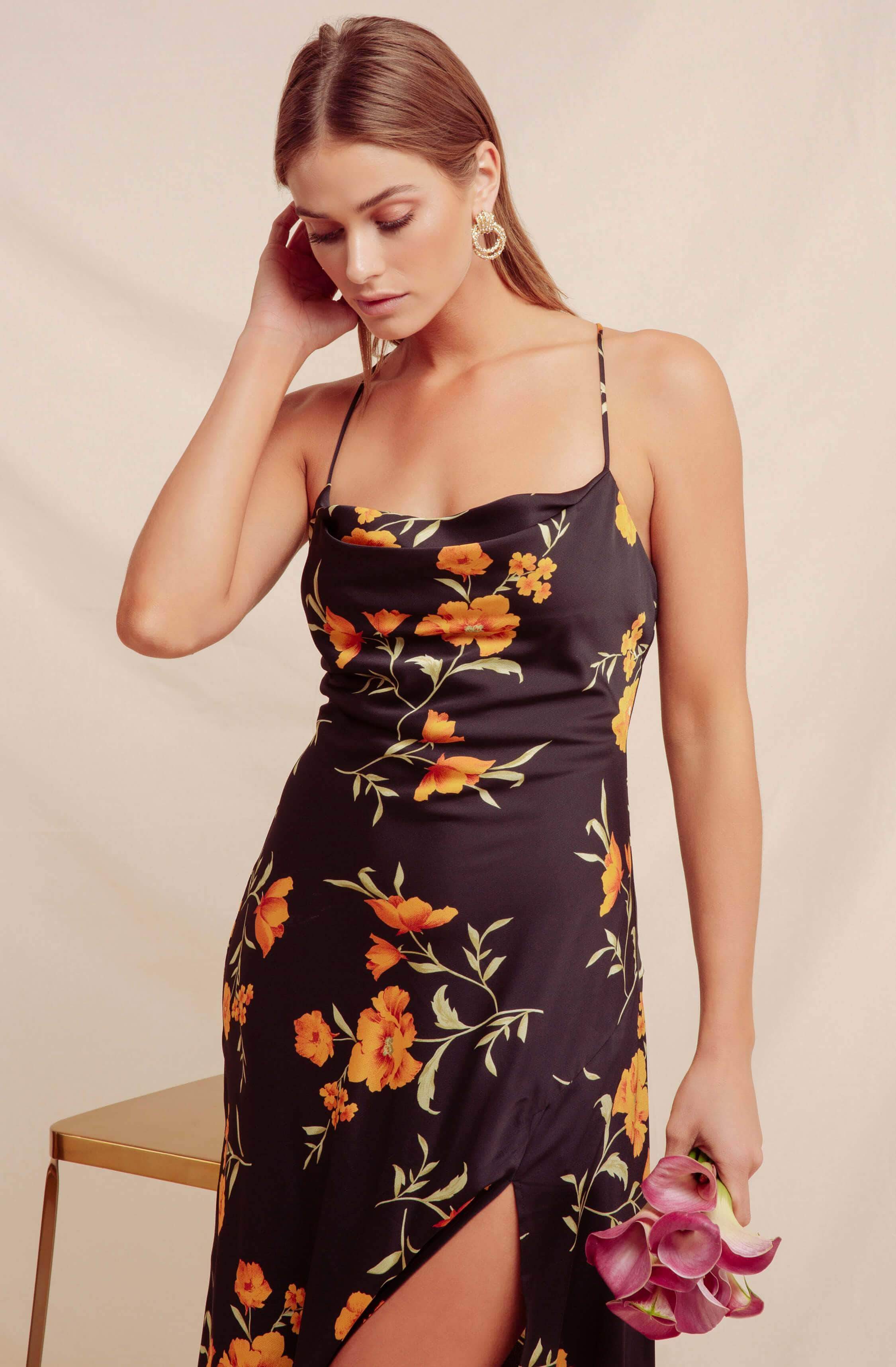 Gaia floral cheap midi dress